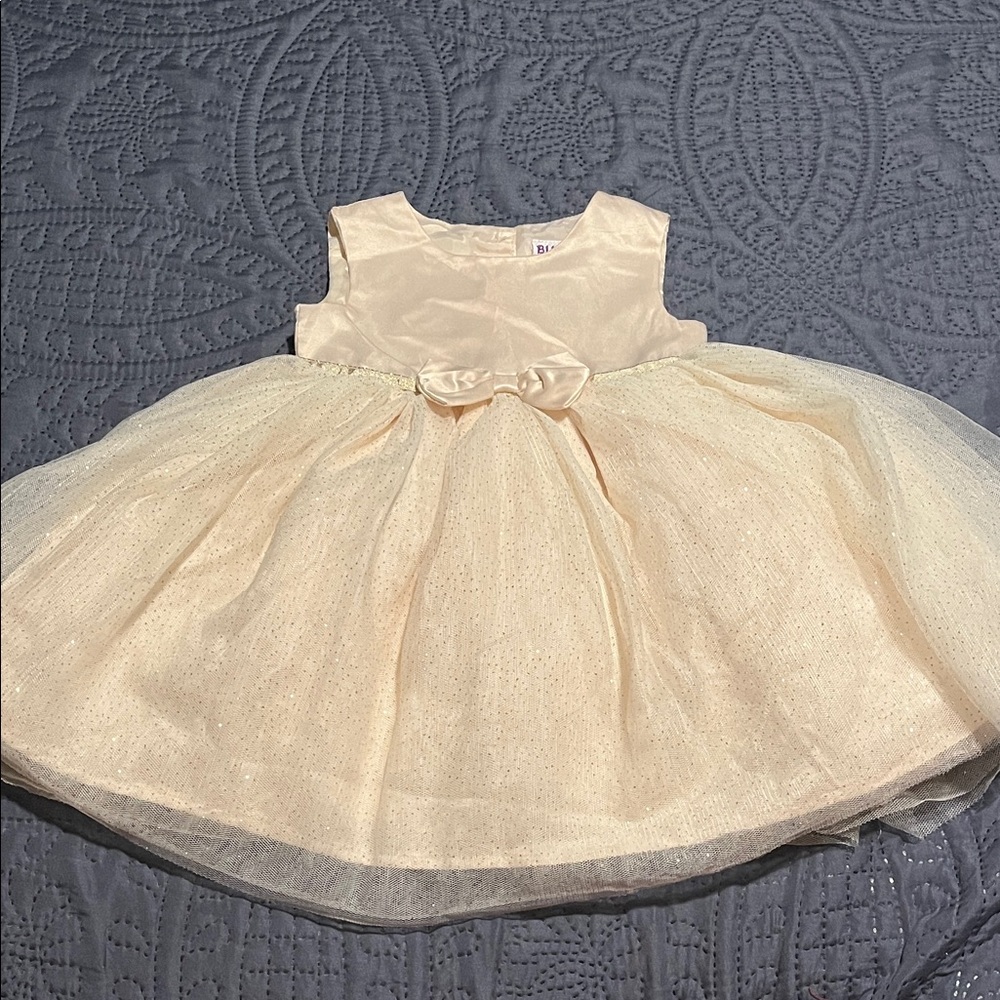 Blueberi Boulevard Cream Satin Dress
